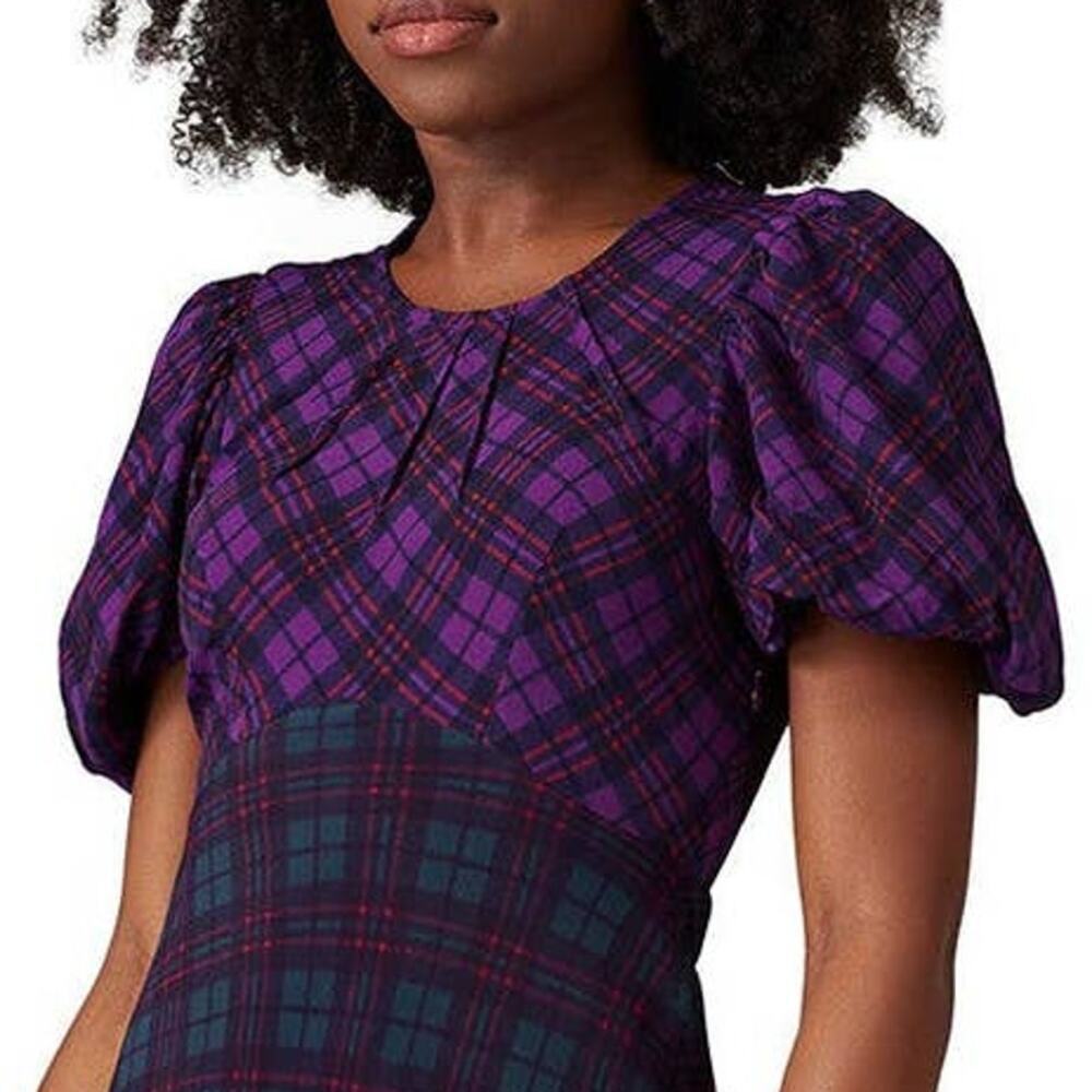 Rahi Cher Top Crepe Crew Neck Short Sleeve Purple Size Small